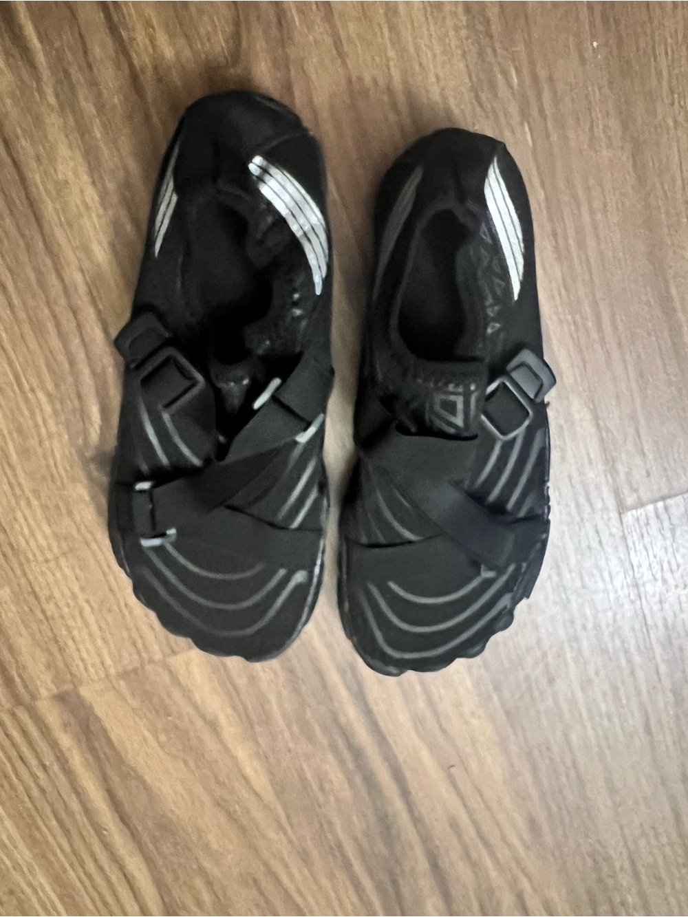 Kids Black Active Water Shoes with Reflective Accents